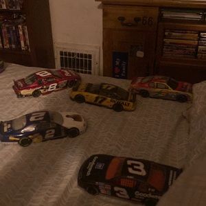 Five replicas of NASCAR cars